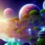 Placeholder: Alien bird paradise in the jungle on a moon like planet, deep colored, amazing detail, realistic