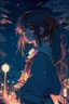 Placeholder: anime girl at night by Monet