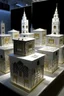 Placeholder: A white city made out of speaker boxes painted by Peter Carl Faberge