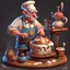 Placeholder: a cartoon character in his 30s confectioner , an ultrafine detailed painting by senior character artist, featured on polycount, sots art, artstation hd, 2d game art, behance hd