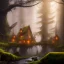 Placeholder: fantasy forest with houses tiered on ramps covered with thick moss, flickering light, 8k resolution, high-quality, fine-detail, intricate, digital art, detailed matte, volumetric lighting, illustration, octane render, George Grie, Ben Goossens, Igor Morski, brian froud, howard lyon, selina french, anna dittmann