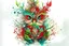 Placeholder: naughty cute anthropomorphic winter spirit, double exposure, snowstorm, Christmas entourage, gold, red, green, fir branches, contour drawing, watercolor, filigree, hyperdetalization, digital art, intricate details, high quality, 32k