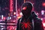 Placeholder: Miles morales in 8k nier automata drawing style, Carnage them, cinematic mood, neon effect, close picture, rain, highly detailed, high details, detailed portrait, masterpiece,ultra detailed, ultra quality