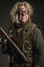 Placeholder: Mad-eye Moody with a chainsaw for a right arm wearing leather armor