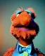 Placeholder: Waist up Portrait, joe Biden as muppet Sesame Street, Blue suit retro style, photo studio, city background, unreal engine 5, concept art, art station, god lights, ray tracing, RTX, lumen lighting, ultra detail, volumetric lighting, 3d.