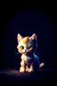 Placeholder: The adorable feline creature in the darkness.