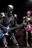 Placeholder: 4K realistic hard rock band of 5 terminators playing live.