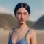 Placeholder: girl look beautiful wear swimwear, close-up,eyes like ocean blue, short hair, smile, 8k, rtx, eyebrows like serious, facing left, hyper realistis