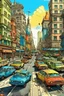 Placeholder: city , pollution , cars , colour , beautiful , drawing