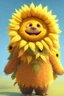 Placeholder: Cheery and cute sunflower avatar full body in furry material