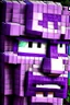 Placeholder: a close-up portrait of a purple Minecraft face, punk, cool3d, large pixel style