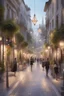 Placeholder: the design of a pedestrian street environment in the romantic, modern and fabulous style