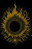 Placeholder: Black sun art with fire