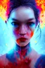 Placeholder: a beautiful portrait of a young Demon girl covered in deep colourful flames by Greg Rutkowski, Sung Choi, Mitchell Mohrhauser, Maciej Kuciara, Johnson Ting, Maxim Verehin, Peter Konig, Bloodborne , 8k photorealistic, cinematic lighting, HD, high details, atmospheric , trending on artstation