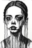 Placeholder: cruel summer portrait. Ink drawing