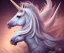 Placeholder: Portrait of unicorn, fantasy art, highly detailed, intricate color patterns on wings, soft studio lighting, background 64k