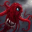 Placeholder: red, monster, tentacles, teeth, horror, detailed, realistic, gore, eyes, 4K, fantasy, scary, demonic, hyper realistic, huge, blood