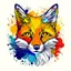 Placeholder: fox- print-vincent-van-gogh,design, vector graphic, colorful, adorable, cute, vector illustration, white background