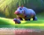 Placeholder: baby hippo, dwarf hippopotamus, natural environment, photojournalism, hyper detailed, hyper realism, pixar character, sweet and gentle, friendly,