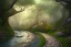 Placeholder:  winding stone path lit river