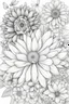 Placeholder: relaxing adult coloring pages, big flowers, black and white, no grey scale, clear lines -- ar 9:11