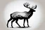 Placeholder: silhouette of a male deer, black on white, vector