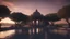 Placeholder: An ultra realistic hyper detailed crisp photo a water temple at dusk, 3d with depth of field, shadows and light, octane rendered, ambient lighting