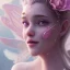 Placeholder: fairy, smiling, pink, green, beautiful, hyperrealism, masterpiece, expert, cinematic lighting, sharp focus, 8K, pastel, macro lens, woman, detailed, flower