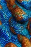 Placeholder: A shimmering, textured textile inspired by the scales of a mandarin fish. This could be a scarf, a wall hanging, or even a small garment like a bolero jacket.