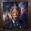 Placeholder: An oil painting of a dark universe masonic morganfreeman