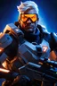Placeholder: Soldier 76 from Overwatch as an Apex Legends character digital illustration portrait design by, Mark Brooks and Brad Kunkle detailed, gorgeous lighting, wide angle action dynamic portrait