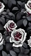 Placeholder: burgundy white roses with black leaves covered with frost, cold, dark, gloomy, gothic