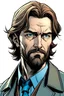 Placeholder: manwho looks like Hans Gruber with scruffy hair, stubble and a judgmental look on his face comic book style