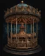 Placeholder: Horror Movie ornate Carousel Design, T-Shirt Design, fantasy art, digital painting, clean dark background, 8K, HDR