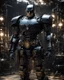 Placeholder: Batman Mechanism classic robot,hyperrealism, masterpiece, expert, 8K, dramatic lighting, sharp focus, dark, black, steampunk