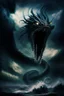 Placeholder: leviathan demon huge long abyssal dark seprent monster beast sky snake