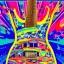 Placeholder: PEACE electric guitar PEACE psychedelic hippie trippy acid LSD PEACE GUITAR peacesign AMERICAN FLAG SUNGLASSES