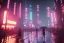 Placeholder: 3D, beautiful, light reflecting, empty future city at night, rainy night, neon, cyberpunk, tron, one cyborg walking, 8k, finely detailed, photo realistic