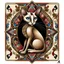 Placeholder: <lora:FiosMysticAura:1.0> <lora:FiosArcaneCards:1.0> A smooth, elegant sophisticated chocolate point Oriental shorthair Siamese cat, wearing a tiny party hat, emerges from a gigantic, intricately designed playing card, reminiscent of the whimsical styles of James Gurney, Chuck Jones, and Ash Thorp, with vibrant, dreamlike colors and delicate, hand-painted textures.