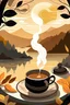 Placeholder: "Illustrate a cozy morning scene with a steaming mug of Honey and Warm Water, surrounded by elements symbolizing stability and tranquility, such as a sunrise or serene natural surroundings."