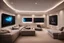 Placeholder: a dedicated home cinema room with LED ambient lighting in the walls