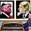 Placeholder: Trump play hammond organ with Hitler dancing by picasso
