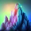 Placeholder: photograph of a (one massive colorful crystal:1.2) growing out of the rocky mountain, (focus on crystal:1.2), 4k, 8k, (highly detailed), ((landscape)),(translucent crystal:1.1), light going trough the crystal, bokeh, chromatic aberration, mountain view,