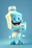 Placeholder: A cartoon character of an milk brand