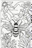 Placeholder: coloring page for kids, BEE, thick outline, low details, no shading, no color