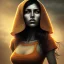 Placeholder: portrait, insanely detailed, heroïc fantasy setting, woman, dark-skinned, indian,