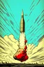 Placeholder: a drawing of a chinese missile falling