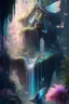 Placeholder: Phantasy landscape.Paradise hauntedgarden, unicorn, bright magic art, splash art, high quality, 8k, digital painting, glitter, waterfall, greenery, butterflies, birds of paradise, gnome's house, trending on artstation, sharp focus, studio photo, intricate details, highly detailed, by greg rutkowski