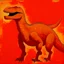 Placeholder: A salmon orange colored earth elemental Tyrannosaurus Rex designed in Australian aboriginal art painted by Mark Rothko