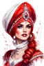 Placeholder: watercolor drawing of a Russian red kokoshnik with pearls on a white background, Trending on Artstation, {creative commons}, fanart, AIart, {Woolitize}, by Charlie Bowater, Illustration, Color Grading, Filmic, Nikon D750, Brenizer Method, Perspective, Depth of Field, Field of View, F/2.8, Lens Flare, Tonal Colors, 8K, Full-HD, ProPhoto RGB, Perfectionism, Rim Lighting, Natural Lighting, Soft Lighting, Acc